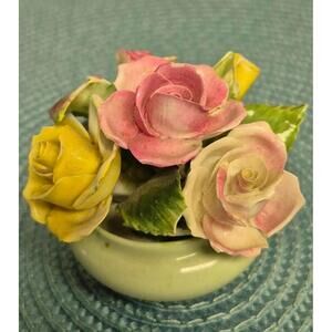 Floral Bone China Rose Bouquet Figurine